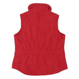 STYLE & CO Womens Red Sleeveless Quilted L Jacket Polyester Blend Zip Puffer
