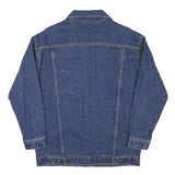 Womens Blue Denim Jacket M Cotton Blend Button Closure Classic Casual Outerwear