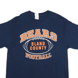 Mens Navy Blue Bears Bland County Football Graphic T-Shirt L Short Sleeve Crew