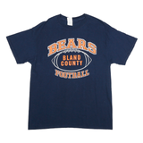 Mens Navy Blue Bears Bland County Football Graphic T-Shirt L Short Sleeve Crew