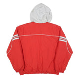 NIKE Womens Red Jacket L Polyester Zip Hooded Plain Sports Casual Fitness