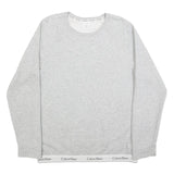 CALVIN KLEIN Womens Grey Crew Neck M Sweatshirt Logo Trim Casual Pullover