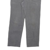CARHARTT Mens Grey Relaxed Fit Straight Leg Trousers W36 L32 Cotton Blend Zip
