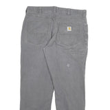 CARHARTT Mens Grey Relaxed Fit Straight Leg Trousers W36 L32 Cotton Blend Zip