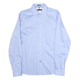 TOMMY HILFIGER Mens Blue Shirt M Classic Cotton Button Collar Formal Stylish