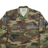AMERICAN APPAREL Mens Green Camouflage Military Cotton Blend Jacket XL Button