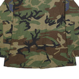 AMERICAN APPAREL Mens Green Camouflage Military Cotton Blend Jacket XL Button