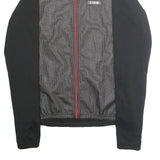 IXS Womens Black & Grey Zip Up Polyester Blend Cycling Jacket UK 12 Printed Logo