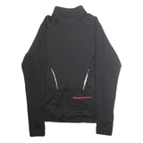 IXS Womens Black & Grey Zip Up Polyester Blend Cycling Jacket UK 12 Printed Logo