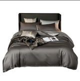 Anycozy King Bed Sheet Set – Deep Grey & Light Grey Ultra‑Soft Luxury Egyptian Cotton Bedding Cover, 6‑Piece Ensemble