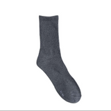 Anyfootwear 5 Pairs Unisex Long Cotton Socks Size 10-14 Dark Grey High Quality Office Business Sports Skateboard Knitted Casual Solid Color Socks