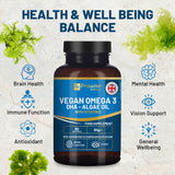 Prowise Vegan Omega-3 DHA from Algae Oil | 60 Softgels with Vitamin E | 400mg DHA + 10mg Vitamin E | 100% Plant-Based | Supports Brain, Eye, and Joint Health