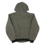 CCF Mens Green Cotton Blend Zip Hooded Jacket S Wildwood Grilling Logo