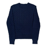 Tommy Hilfiger Cable Knit Sweater - Medium Navy Cotton