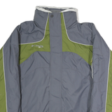COLUMBIA Mens Grey & Green Outdoor Zip Jacket L Polyester Sport Casual
