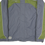 COLUMBIA Mens Grey & Green Outdoor Zip Jacket L Polyester Sport Casual