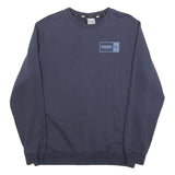 PUMA Mens Blue Crew Neck M Sweatshirt Cotton Blend Pullover Sports Casual