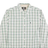 TIMBERLAND Mens Green & White Check Shirt L Long Sleeve Cotton Classic