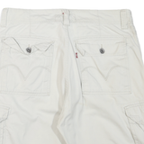 LEVIS Mens White Casual Cargo Shorts M W34 Cotton Blend Comfortable Fit