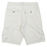 LEVIS Mens White Casual Cargo Shorts M W34 Cotton Blend Comfortable Fit