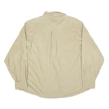 WOOLRICH Mens Beige Button-Down Corduroy Shirt 2XL Casual Cotton Blend Long