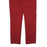 TED BAKER Mens Cotton Red Regular Straight Trousers W34 L33 Stylish Comfortable