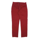 TED BAKER Mens Cotton Red Regular Straight Trousers W34 L33 Stylish Comfortable
