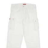 REPLAY Mens Nylon White Regular Cargo Trousers W32 L30 Button Closure