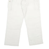 REPLAY Mens Nylon White Regular Cargo Trousers W32 L30 Button Closure