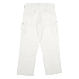REPLAY Mens Nylon White Regular Cargo Trousers W32 L30 Button Closure