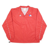 ADIDAS Mens Red Lightweight Button Jacket L Polyester Blend Sportswear MLB
