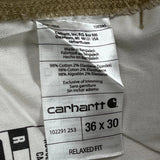 Carhartt Trousers - 36W 30L Khaki Cotton