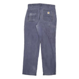 CARHARTT Mens Cotton Blend Blue Relaxed Fit Straight Leg Trousers W34 L32
