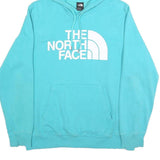 THE NORTH FACE Mens Blue Pullover Hoodie L Icon Logo Cotton Blend Casual
