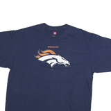 NFL Mens Blue Broncos Graphic T-Shirt XL Short Sleeve Crew Neck Casual
