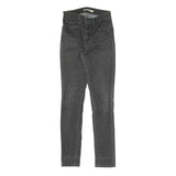 LEVI'S Womens Slim Black Denim Jeans W25 L30 Cotton Blend Zip Classic Skinny Fit
