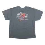 GILDAN Mens Grey 2XL Graphic T-Shirt Short Sleeve Crew Neck Racing Logo Print