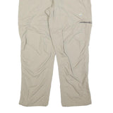 Womens Beige Polyester Blend Regular Fit Zip Trousers W28 L30 Outdoor Casual