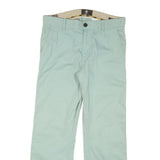 TIMBERLAND Mens Regular Fit Blue Cotton Blend Trousers W33 L29 Casual Zip