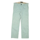 TIMBERLAND Mens Regular Fit Blue Cotton Blend Trousers W33 L29 Casual Zip