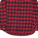 JACHS Mens Red & Black Check Shirt M Cotton Blend Casual Button Up