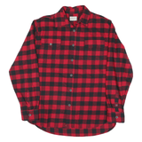 JACHS Mens Red & Black Check Shirt M Cotton Blend Casual Button Up
