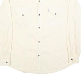 NORWISS Mens Cream Button Shirt S Cotton Blend Casual Long Sleeve