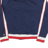CHAMPION Womens Navy Blue Red White Track Jacket L Polyester Blend Zip
