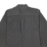 TRADER BAY Mens Grey Check Shirt L Cotton Button Down Long Sleeve Casual