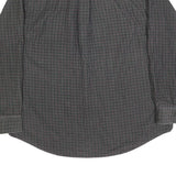TRADER BAY Mens Grey Check Shirt L Cotton Button Down Long Sleeve Casual