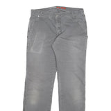 DICKIES Mens Regular Fit Straight Cotton Blend Grey Jeans W31 L31 Workwear Zip