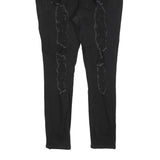 TRUE RELIGION Womens Black Slim Skinny Denim Dark W34 L28 Distressed Jeans