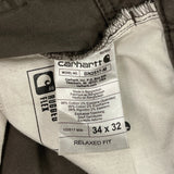 Carhartt Trousers - 34W 32L Brown Cotton