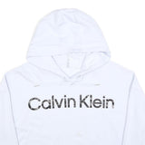 CALVIN KLEIN PERFORMANCE Womens White Hoodie 2XL Cotton Blend Pullover Casual